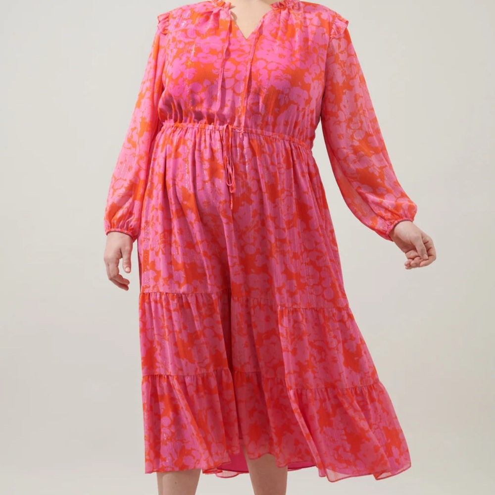 Sugarlips Orange and Pink Long Sleeve Sundress